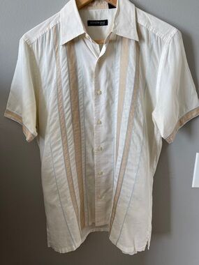 Kenneth Cole vintage short-sleeve button-down vertical stripes